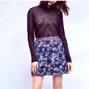 Anthropologie Maeve Printed Cardana Floral Brocade Mini Skirt Size 10 NWOT